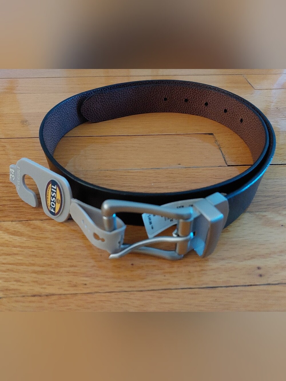 Fossil Men's Reversible Leather Belt in Black and Brown